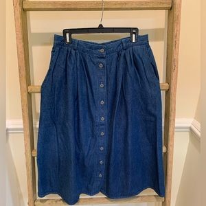 Vintage “PRAIRIE” Denim Button Down Skirt